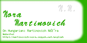 nora martinovich business card